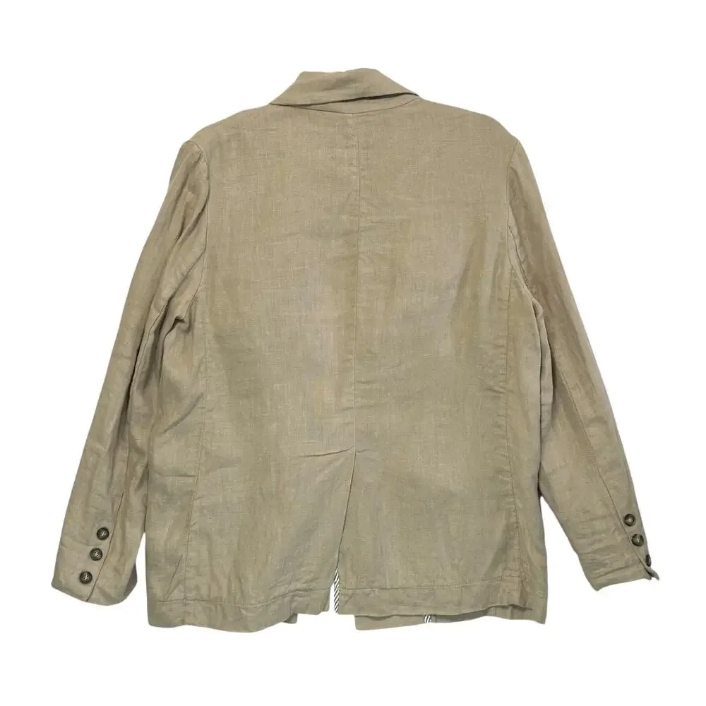 Free People Can't Get Enough Linen Blazer Women's Sz XS Beige Oversized Career